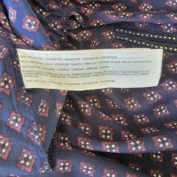 MNG Diamond Design Print Two Front Pockets Elastic Waist Ruffle on top hem - Picture 11 of 11